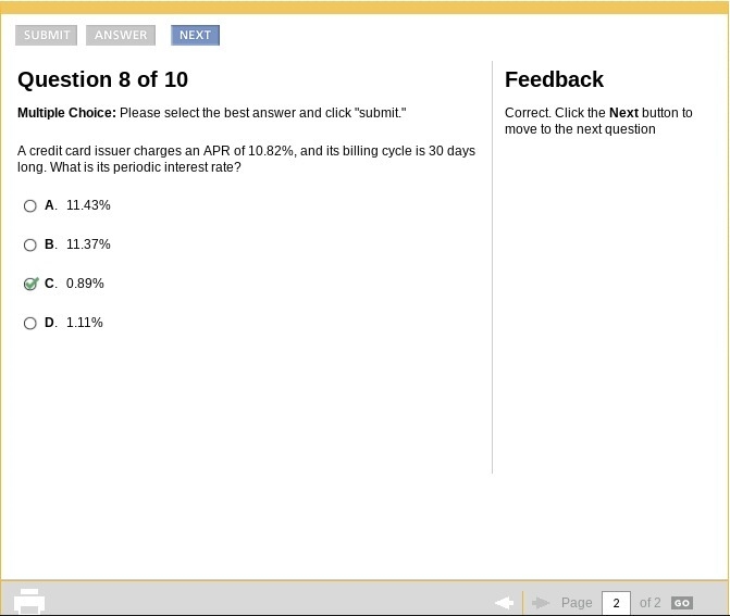 A credit card issuer charges an apr of 10.82%, and its billing cycle is 30 days long-example-1