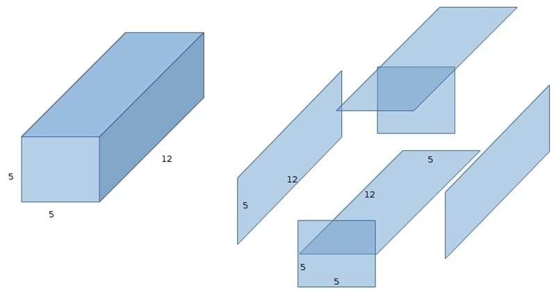 What is the surface area of this right rectangular prism with dimensions of 5 centimeters-example-1