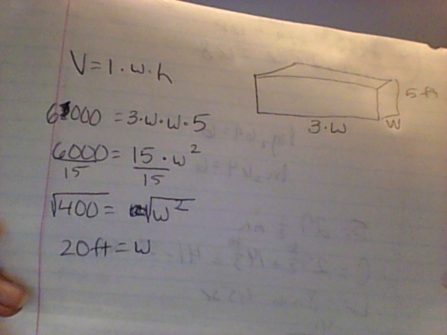 A Swimming pool is in the shape of a rectangular prism. the pool is 5 ft deep. Its-example-1