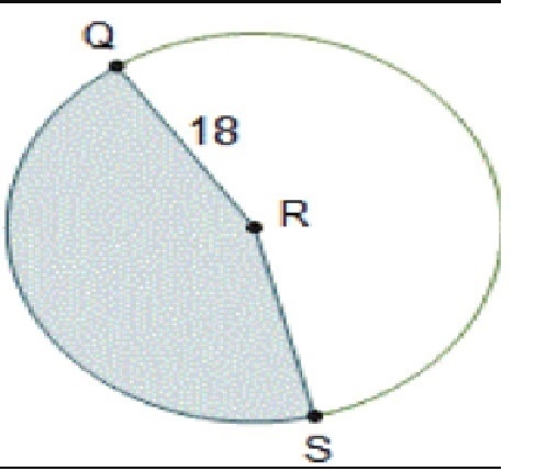 The measure of central angle QRS is radians. What is the area of the shaded sector-example-1