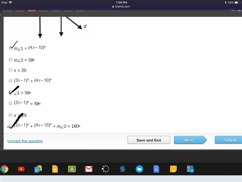 What must be true for lines a and b to be parallel lines? Check all that apply.-example-1