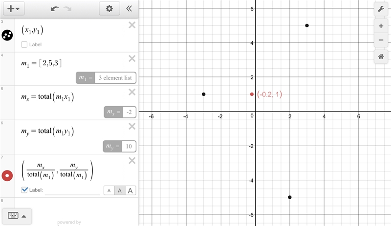 The masses mi are located at the points pi. find the moments mx and my and the center-example-1