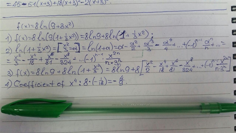 Find the coefficient of x 4 in the taylor series expansion centered at the origin-example-1