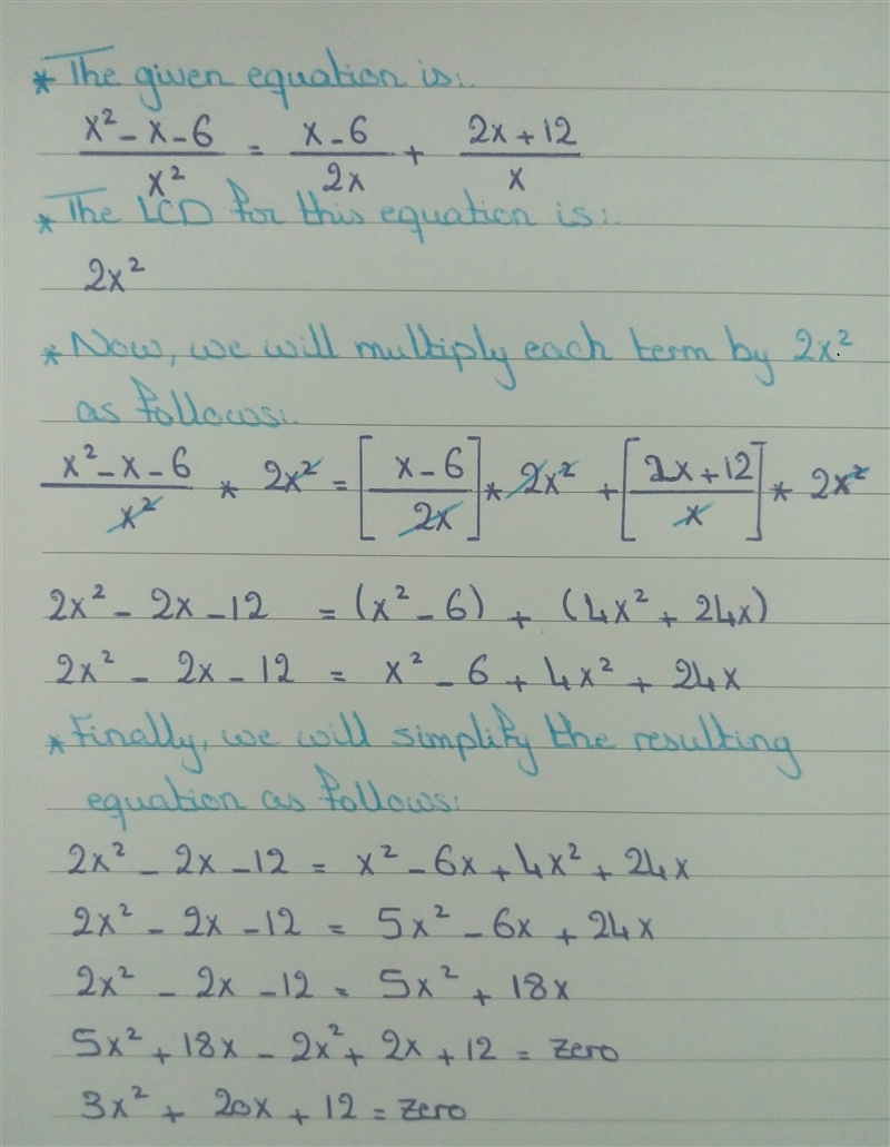 After multiplying each side of the equation by the LCD and simplify , the resulting-example-1