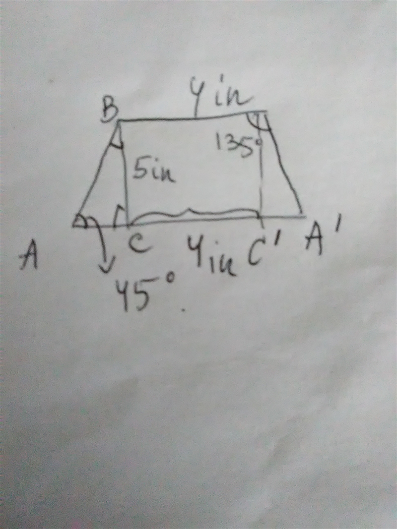 The length of the shorter base in an isosceles trapezoid is 4 in, its altitude is-example-1