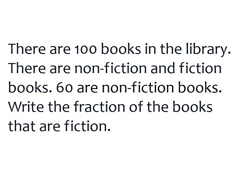 There are 100 books in the library. There are non-fiction and fiction books. Write-example-1