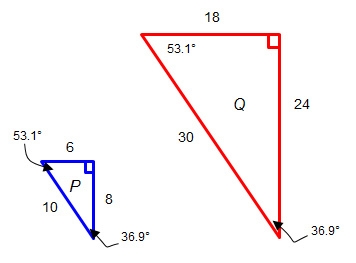 Which statement is true of triangles P and Q? a. They are similar because their corresponding-example-1