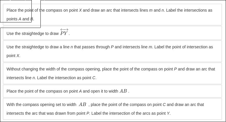 What are the steps for using a compass and straightedge to construct a line through-example-2