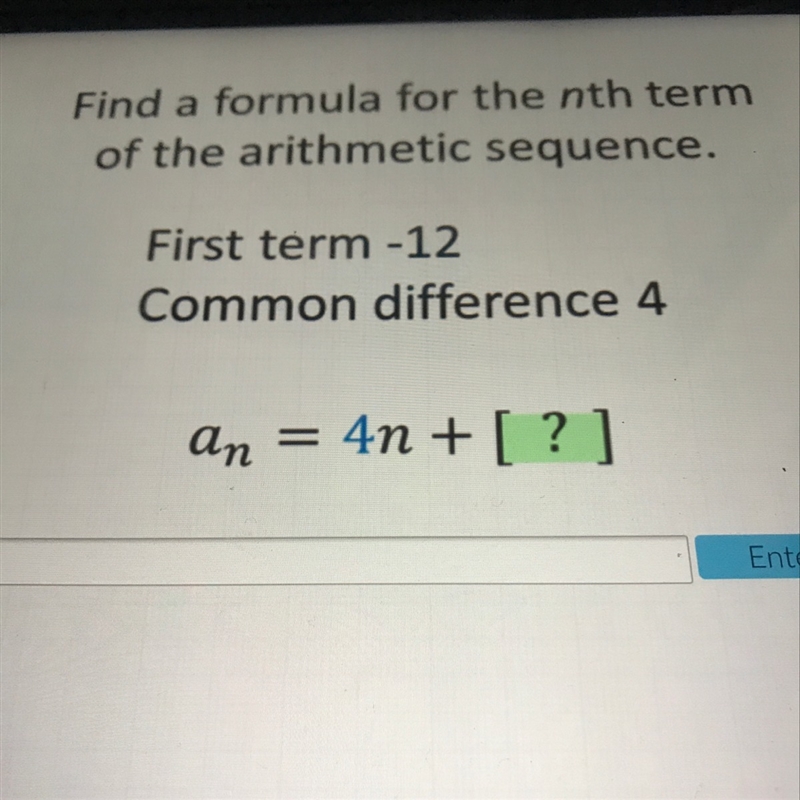 Find a formula for the nth term an=4n+?-example-1