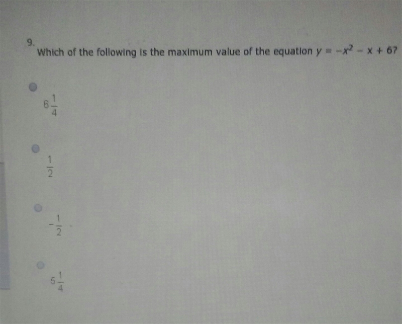 PLEASE HELP!!! NO BOTS!!! ASAP!!! A. 6(1)/(4) B. (1)/( 2) C. - (1)/(2) D. 5 (1)/(4)-example-1