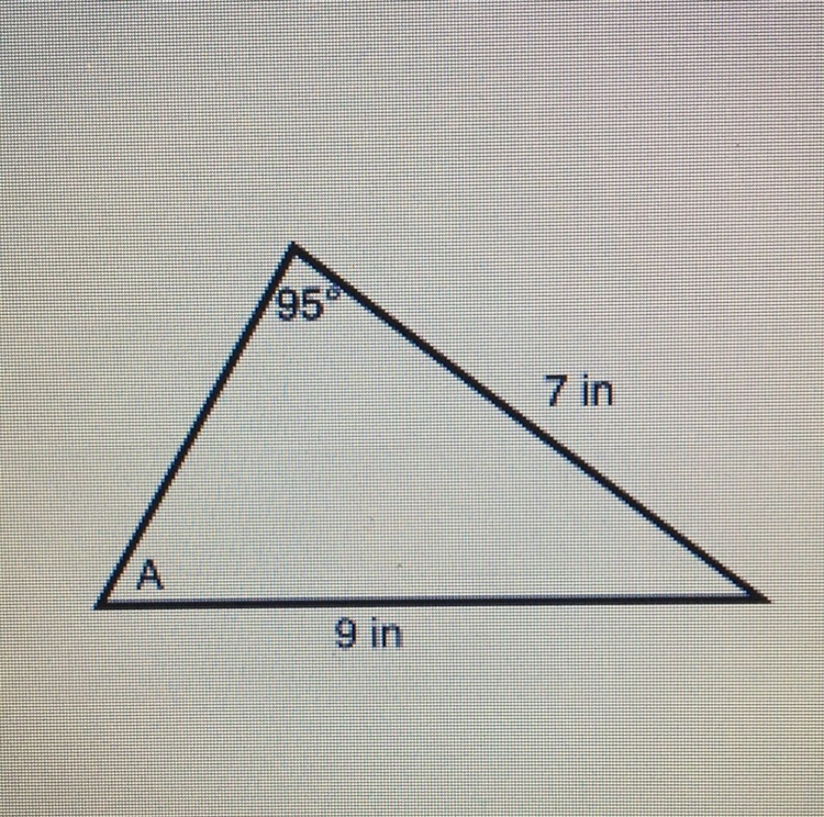 What is the measurement of angle A to the nearest degree?-example-1