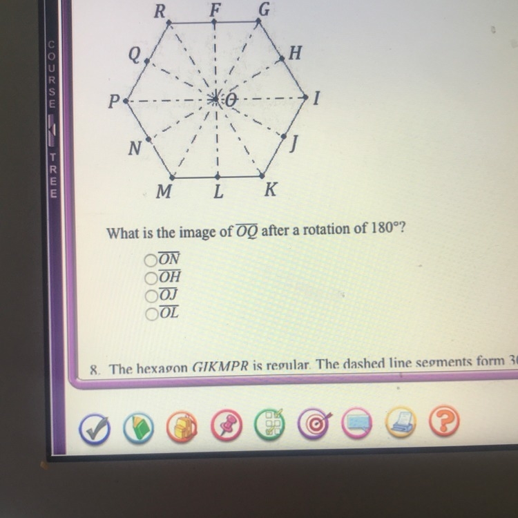 The hexagon GIKMPR is regular. The dashed line segments form 30 degree angles-example-1