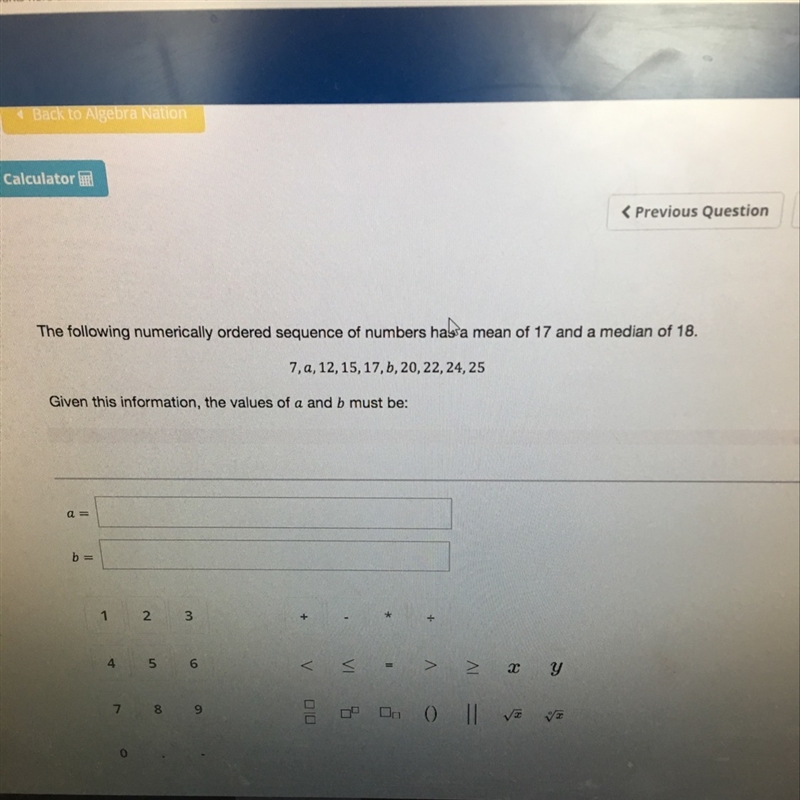 The following numerically ordered sequence of numbers has a mean-example-1