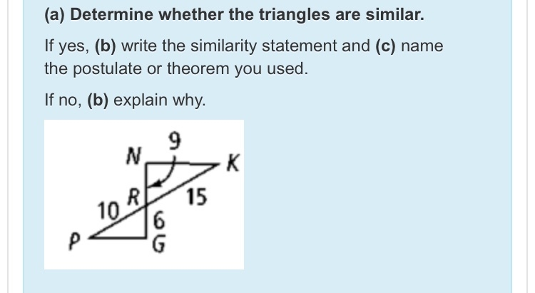 Are the triangles similar?-example-1