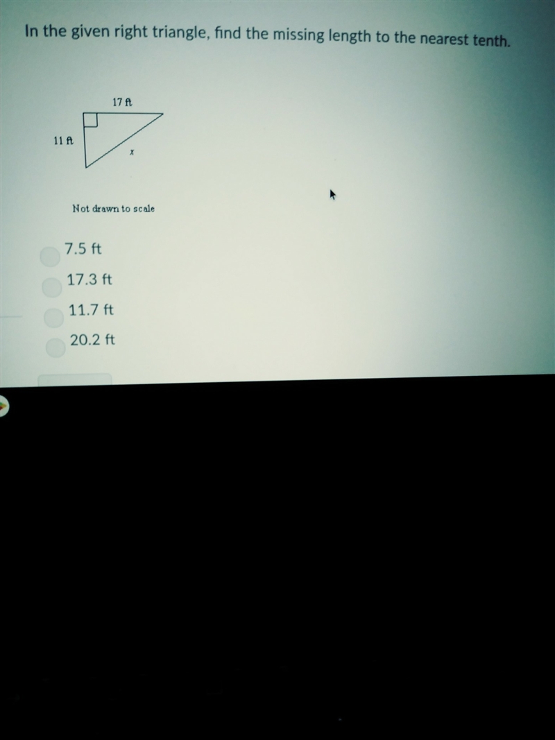 Q # 30 in the given right triangle,find the missing length-example-1