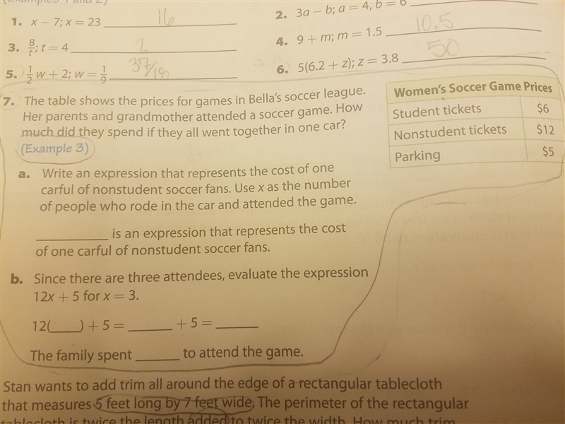 Can u solve this question for me? 7 A and B are the questions I need. The women's-example-1