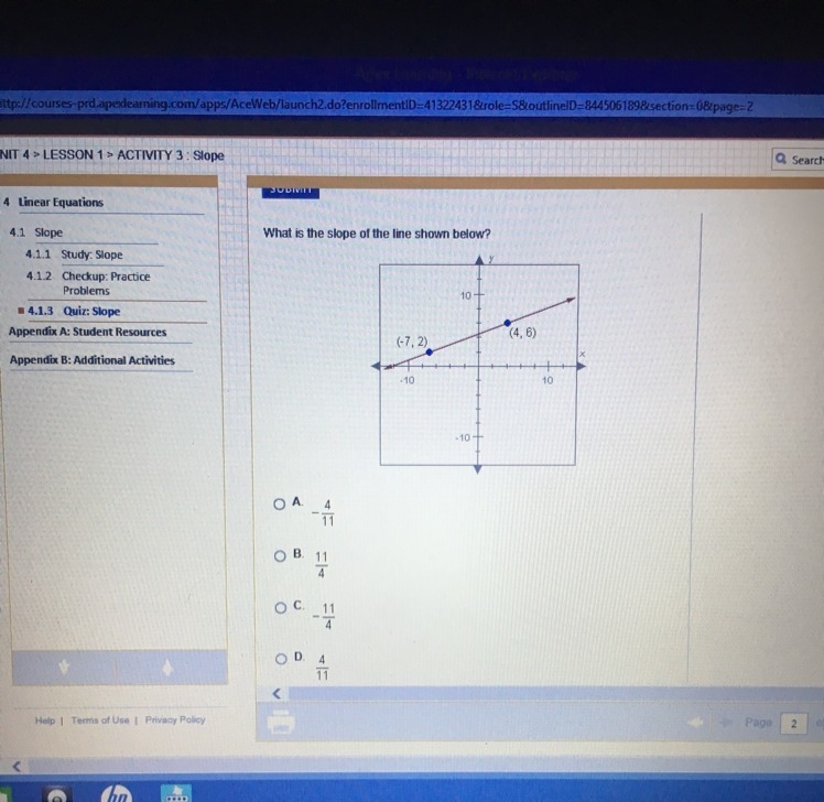 What is the slope of the line shown below?-example-1