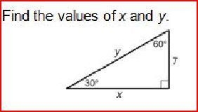 Can you help me find the values of x and y. Please-example-1