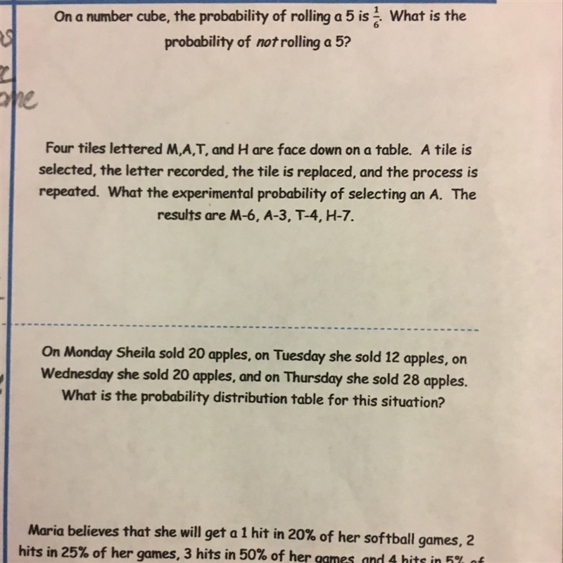 On number cube, the probability of rolling a 5 is 1/6 what is the probability of not-example-1