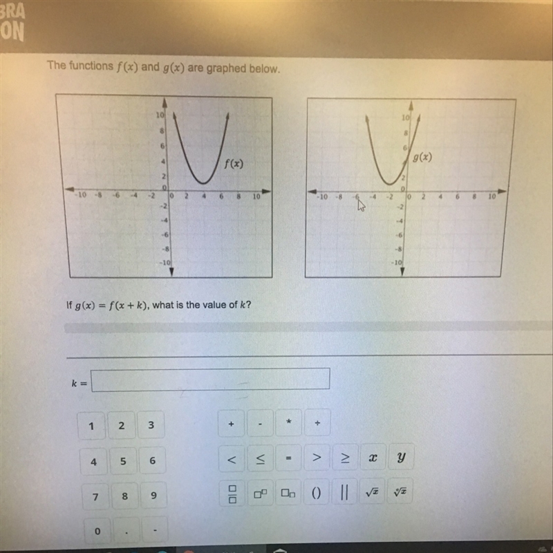 If g(x)=f(x+k), what is the value of k?-example-1