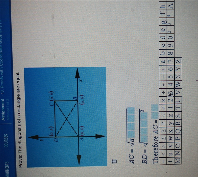 Prove: the diagonals of a rectangle are equal-example-1