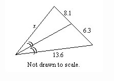 What is the value of x to the nearest tenth? A. 2.2 B. 3.8 C. 10.6 D. 17.5-example-1