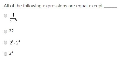 NEGATIVE EXPONENTS - All of the following expressions are equal except _____.-example-1