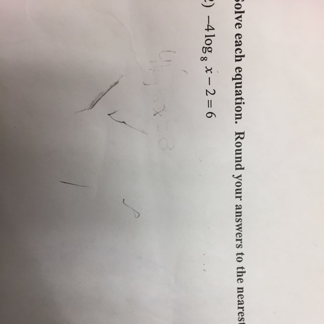 -4 log8 x - 2 = 6 Round to the nearest ten - thousandth-example-1