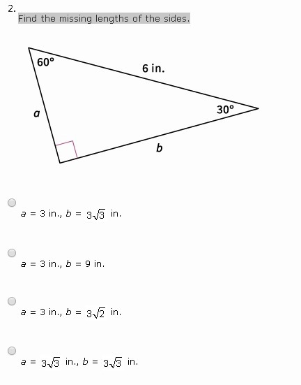 Find the missing lenghts of the sides-example-1