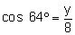 Find the value of y. Round your answer to the nearest tenth. A. 3.5 B. 7.2 C. 8.0 D-example-1