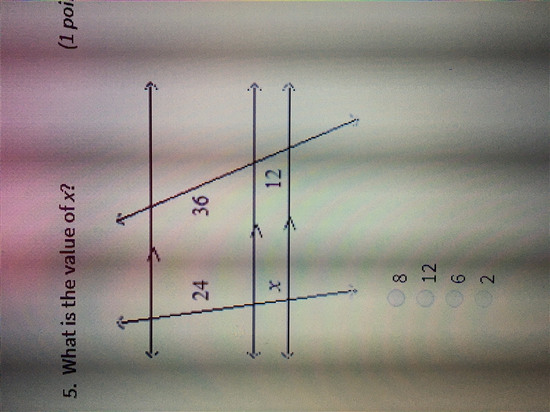 What is the value of x? 24, 26, 12, x . A) 8 b) 12 c) 6 d) 2-example-1