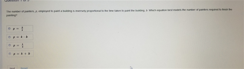 the number of painters p employed to paint a building is inversely proportional to-example-1