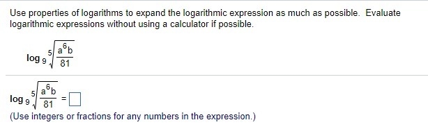 QF Q7.) Use properties of logarithms to expand the logarithmic expression as much-example-1