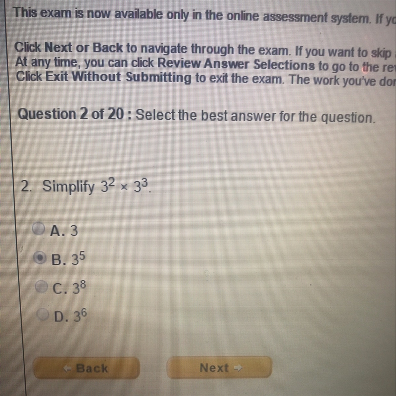 Simplify 3^2 times 3^3!!! i need help-example-1