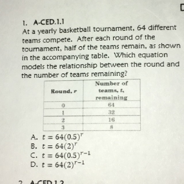 at a yearly basketball tournament, 64 different teams compete. after each round of-example-1