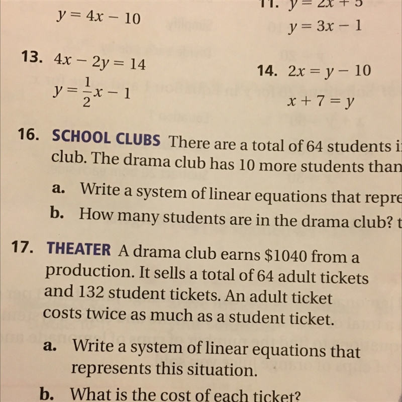 I just need help with Number 17 when it comes to writing out the equation-example-1