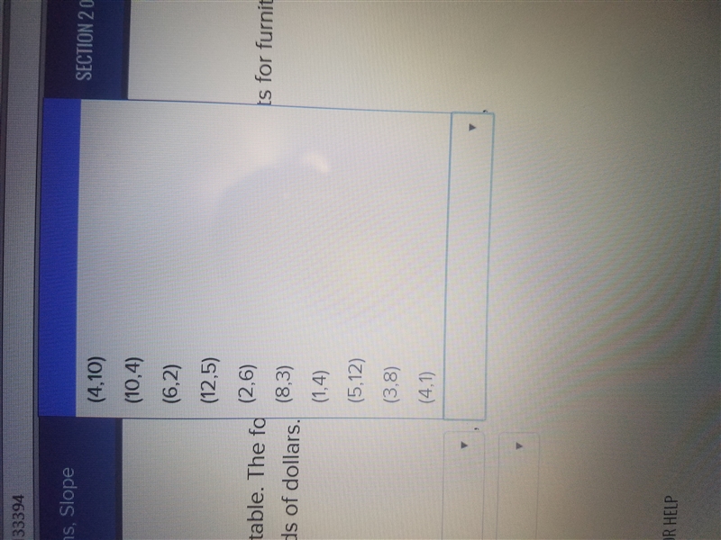 Choose the correct ordered pairs represented in the table. The following table gives-example-3