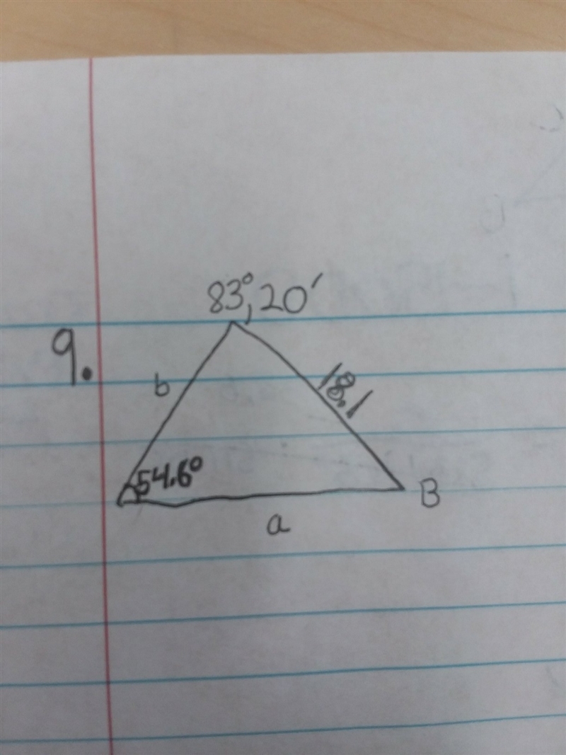 What is side b, a, and angle B?-example-1