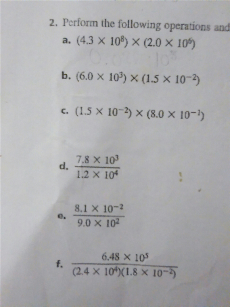 HELP ME!!! Answer in Scientific Notation and explain and show work.-example-1