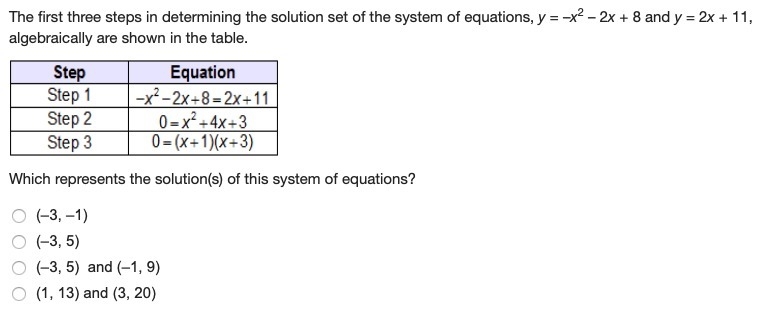 PLEASE HELP, TIMED FINAL The first three steps in determining the solution set of-example-1