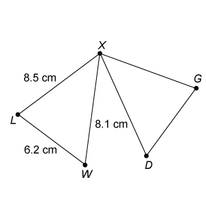 △XLW≅△XGD. What is length of GD¯¯¯¯¯¯ ?-example-1