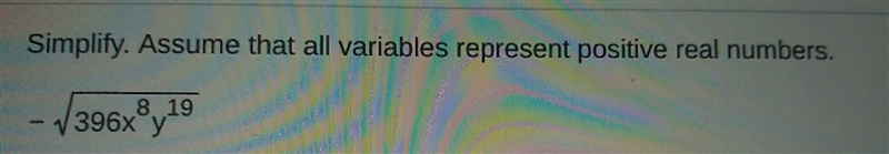 Simplify. assume that all variables represent positive real numbers. - \sqrt{396x-example-1