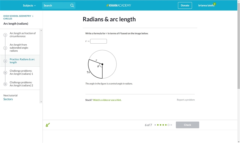 RADIANS AND ARC LENGTH PLZA HELP ASAP-example-1