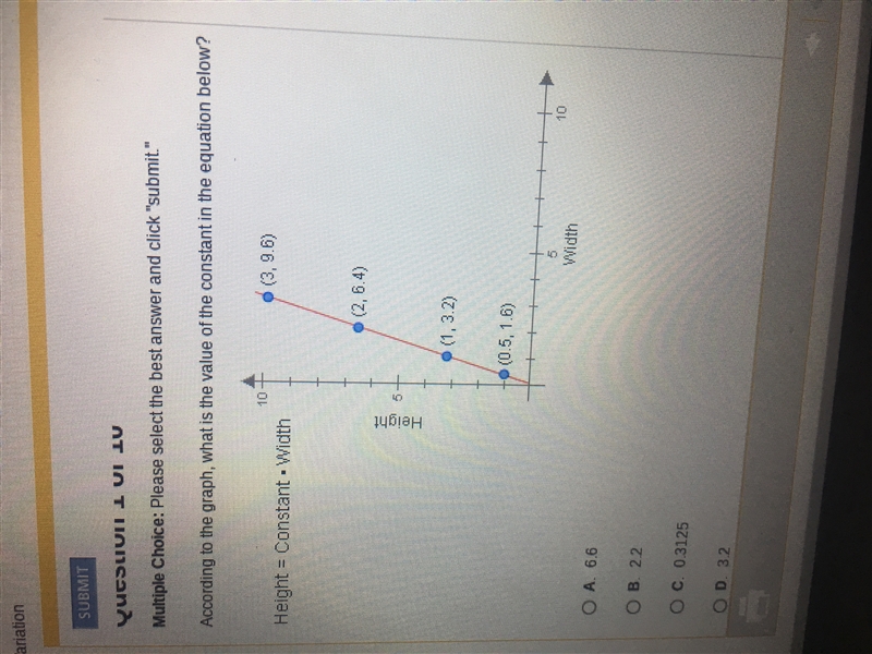 According to the graph, what is the value of the constant in the equation below?-example-1