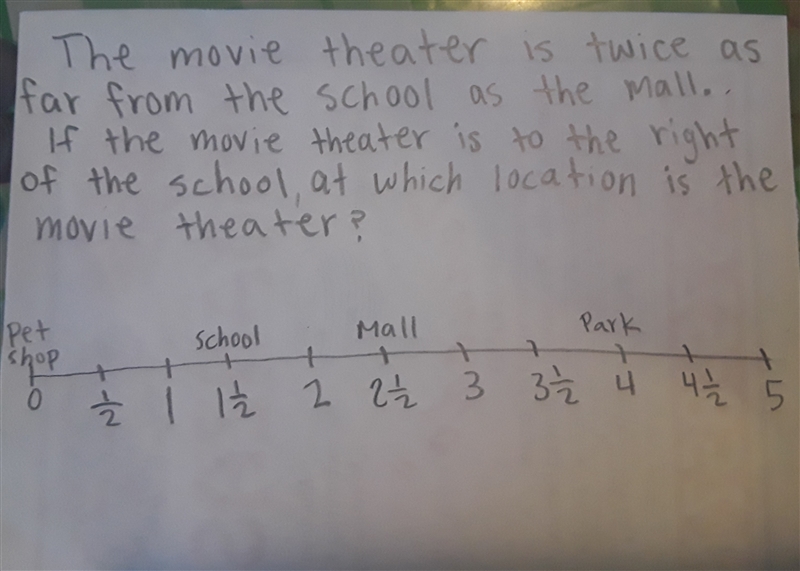 the movie theater is twice as far from the school as the mall. if the movie theater-example-1