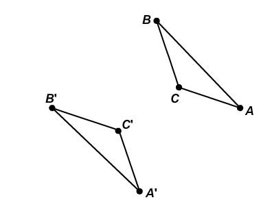 What kind of transformation is illustrated in this figure? A) rotation B) reflection-example-1