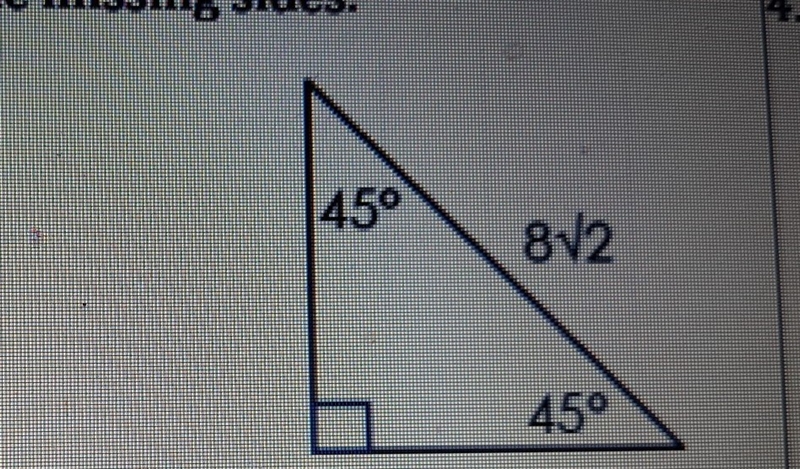 Find the valueof the missing sides.-example-1