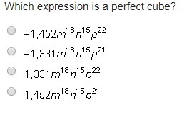 Which expression is a perfect cube?-example-1