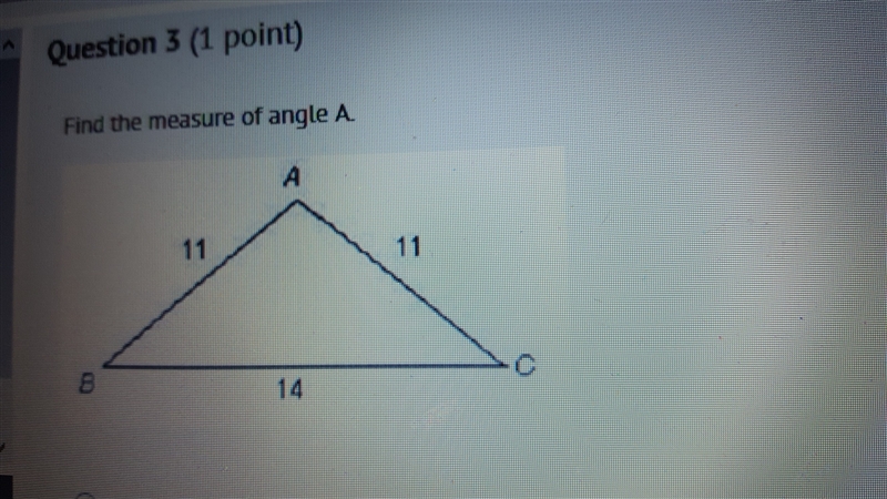 Find the measure of angle A-example-1