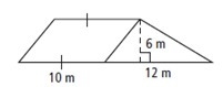 What is the area of the figure below? A. 36 m B. 60 m C. 72 m D. 96 m-example-1